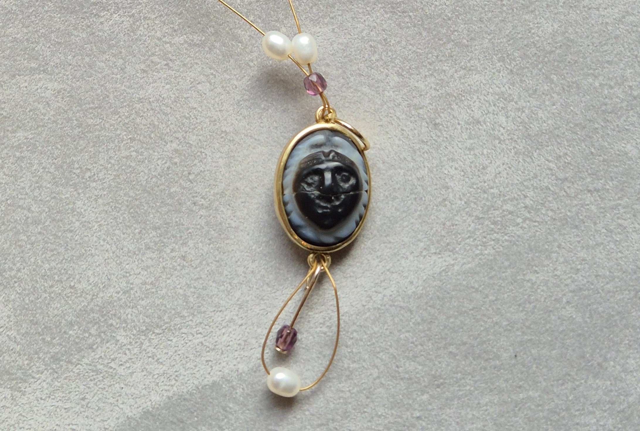 Medusa Head Cameo Necklace